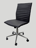 Armless Luxe Roller Chair - Black